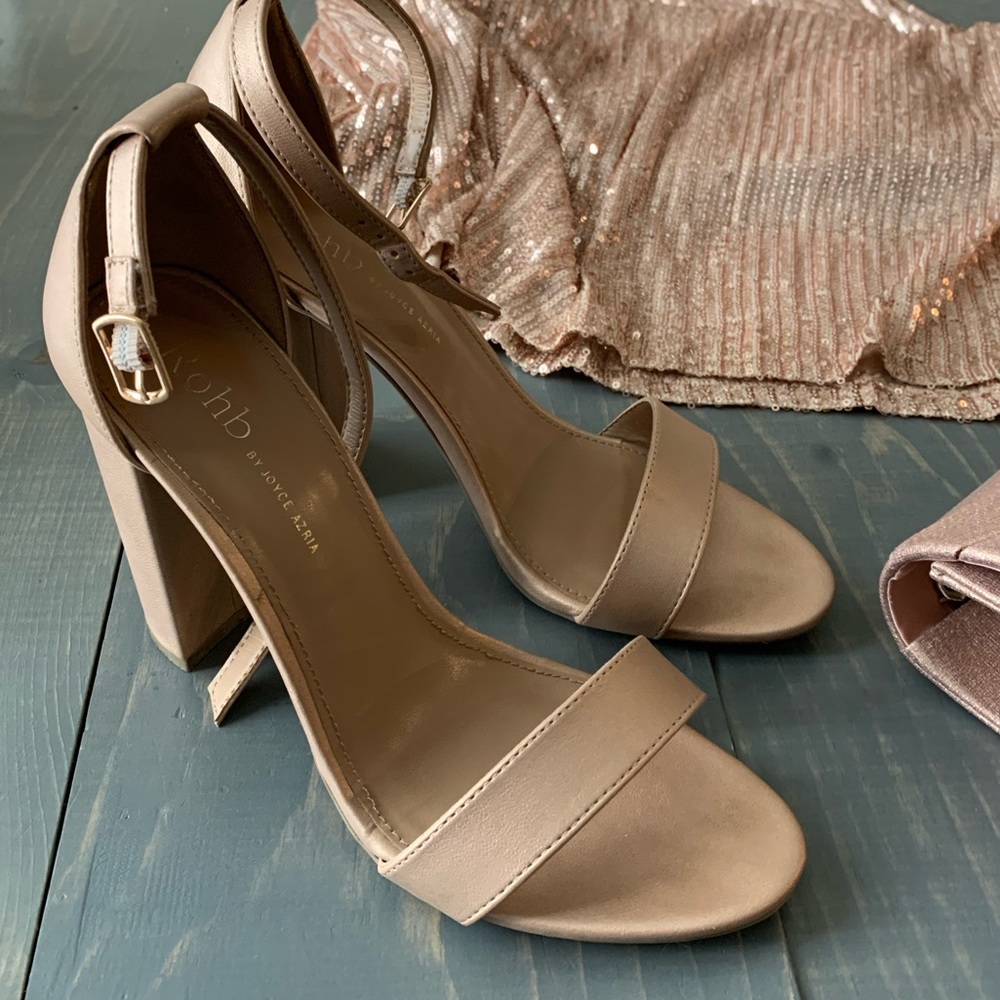 Rose Gold Block Heel Sandal Size 8